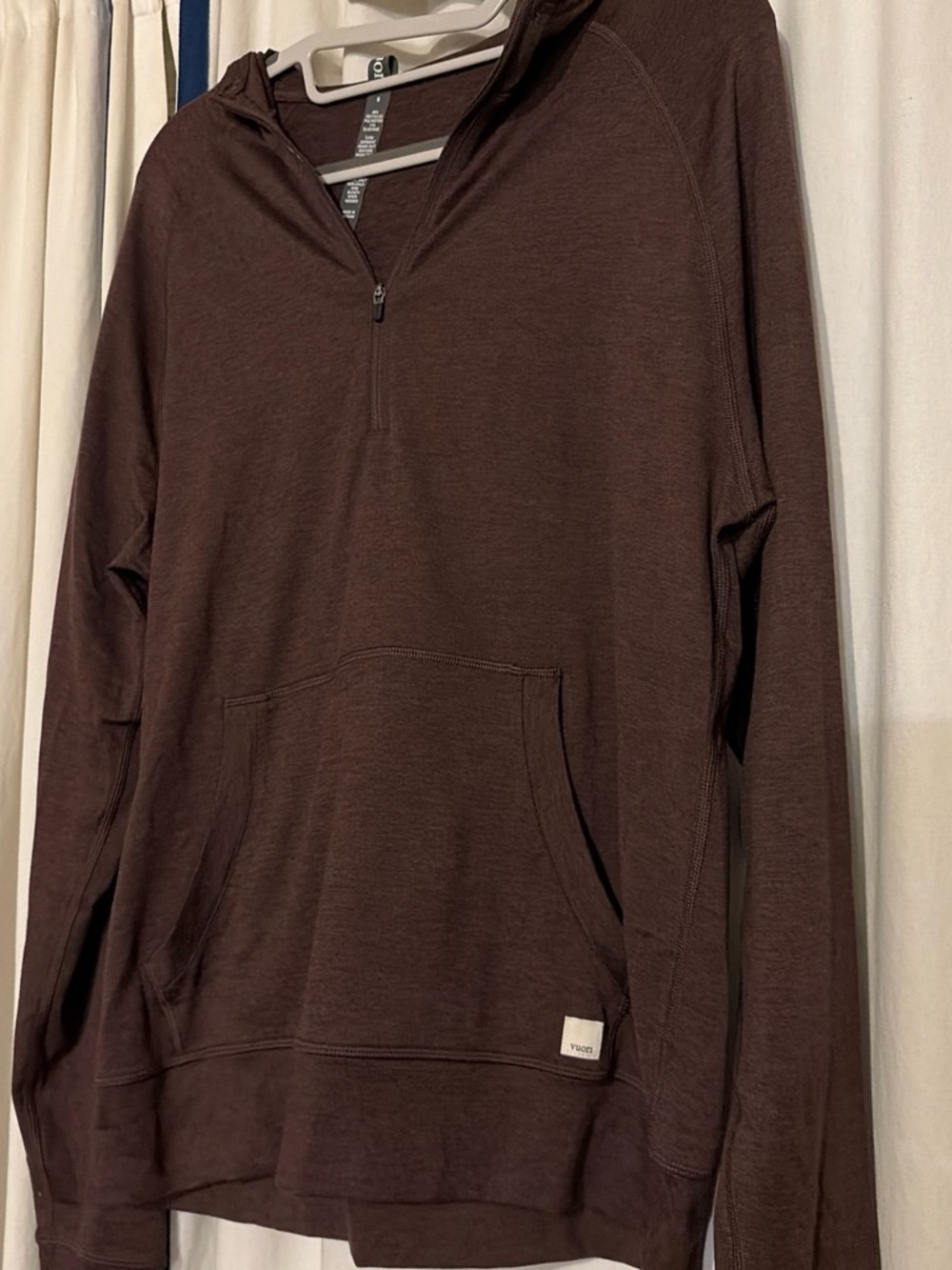 Vuori Men's Zip-Up Hoodie in Deep Brown